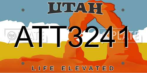 ATT3241 Utah License Plate
