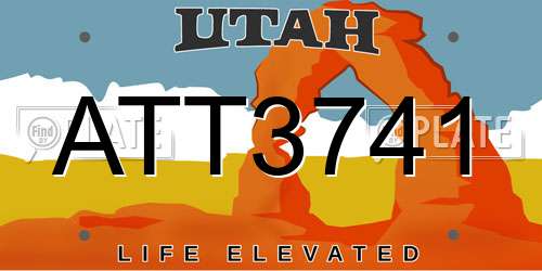 ATT3741 Utah License Plate