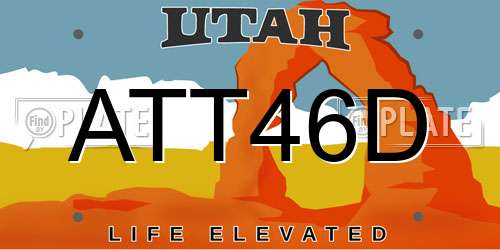 ATT46D Utah License Plate