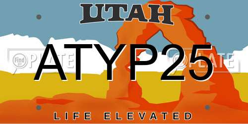 ATYP25 Utah License Plate
