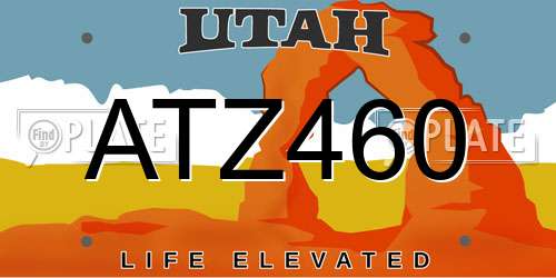 ATZ460 Utah License Plate
