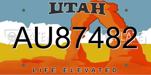 AU87482 Utah License Plate