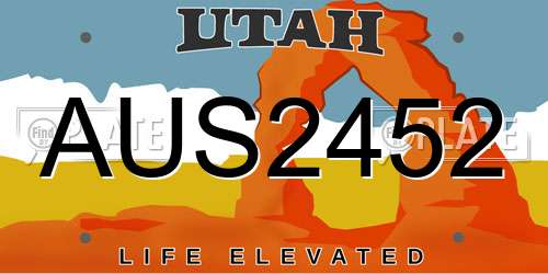 AUS2452 Utah License Plate