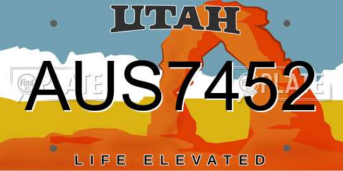 AUS7452 Utah License Plate