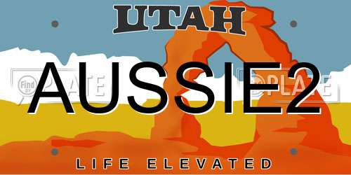 AUSSIE2 Utah License Plate