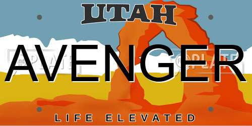 AVENGER Utah License Plate