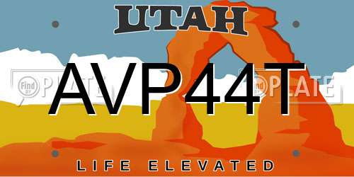 AVP44T Utah License Plate