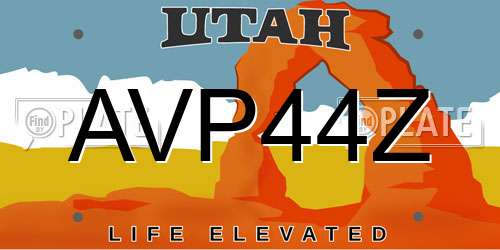 AVP44Z Utah License Plate