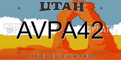 AVPA42 Utah License Plate
