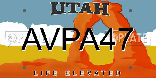 AVPA47 Utah License Plate