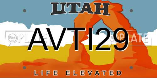 AVTI29 Utah License Plate