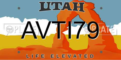 AVTI79 Utah License Plate