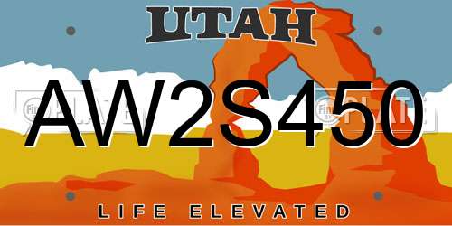 AW2S450 Utah License Plate