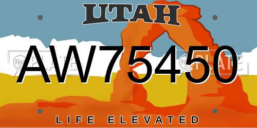 AW75450 Utah License Plate