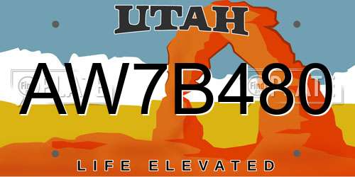AW7B480 Utah License Plate