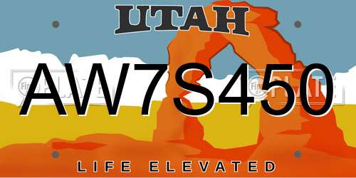 AW7S450 Utah License Plate