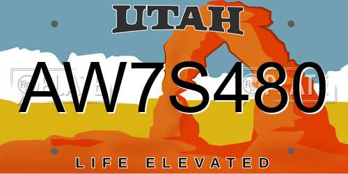 AW7S480 Utah License Plate