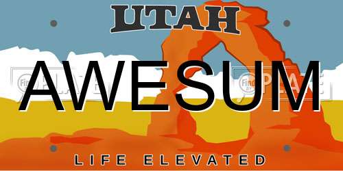 AWESUM Utah License Plate