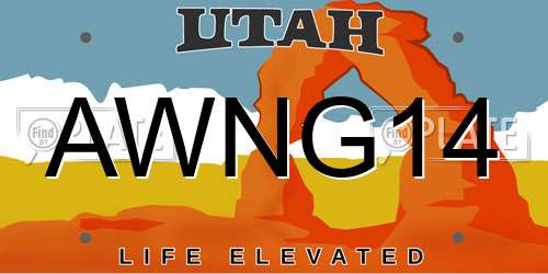 AWNG14 Utah License Plate