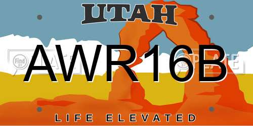 AWR16B Utah License Plate