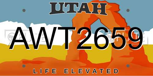 AWT2659 Utah License Plate