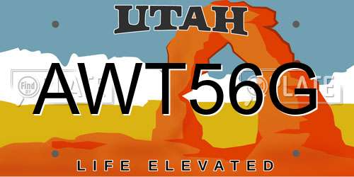 AWT56G Utah License Plate