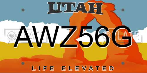 AWZ56G Utah License Plate