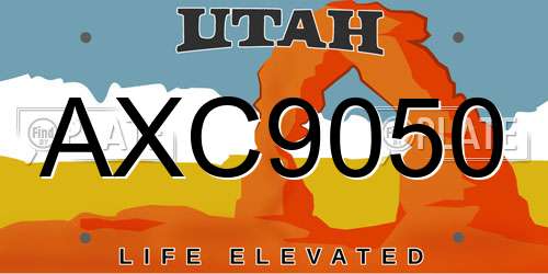 AXC9050 Utah License Plate