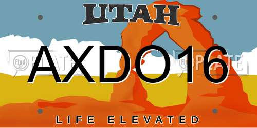 AXDO16 Utah License Plate