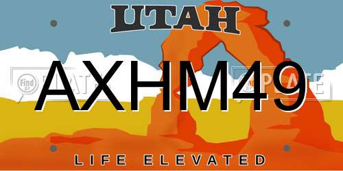 AXHM49 Utah License Plate