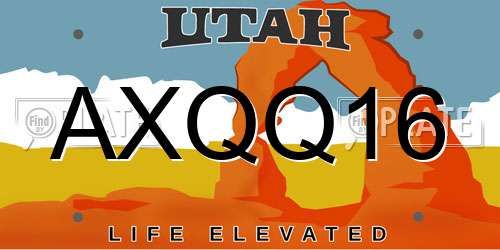 AXQQ16 Utah License Plate