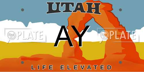 AY Utah License Plate