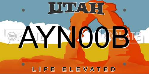 AYN00B Utah License Plate
