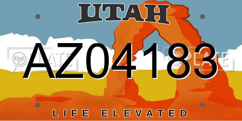 AZ04183 Utah License Plate