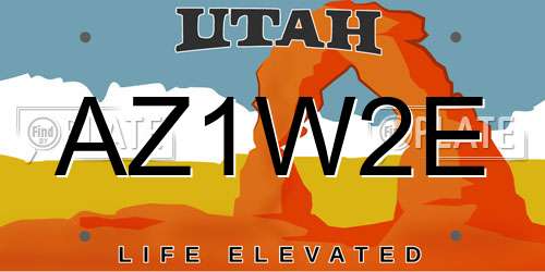 AZ1W2E Utah License Plate