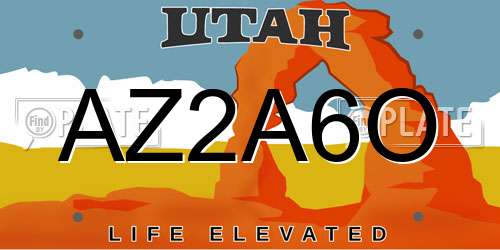 AZ2A6O Utah License Plate
