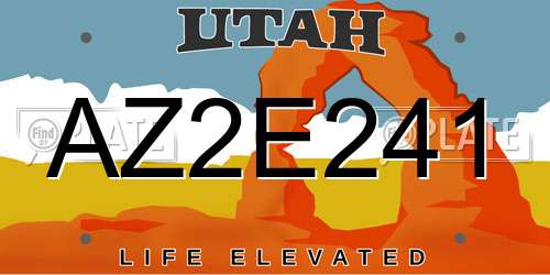 AZ2E241 Utah License Plate