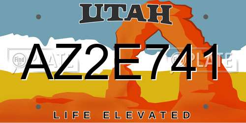 AZ2E741 Utah License Plate