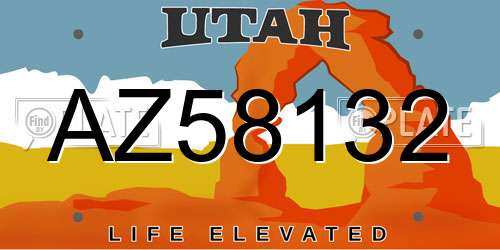AZ58132 Utah License Plate
