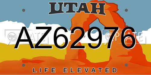 AZ62976 Utah License Plate