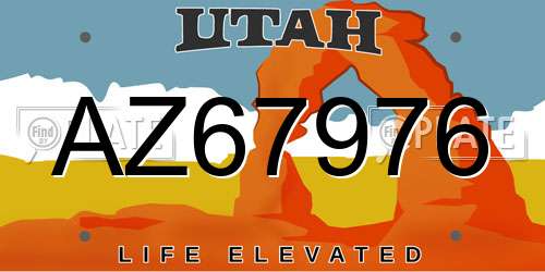 AZ67976 Utah License Plate