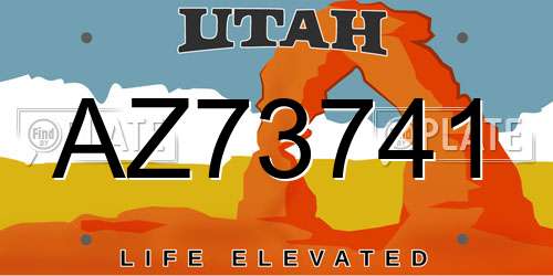 AZ73741 Utah License Plate
