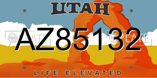 AZ85132 Utah License Plate