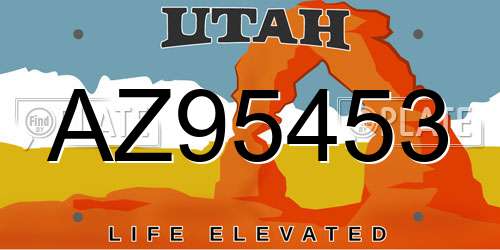 AZ95453 Utah License Plate