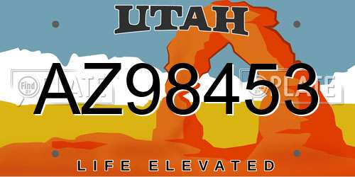 AZ98453 Utah License Plate