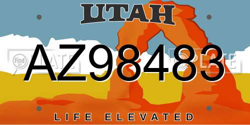 AZ98483 Utah License Plate