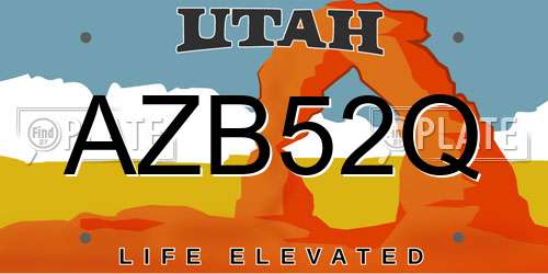 AZB52Q Utah License Plate