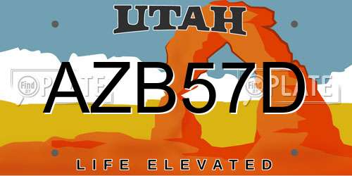 AZB57D Utah License Plate