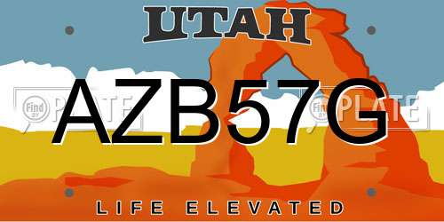 AZB57G Utah License Plate
