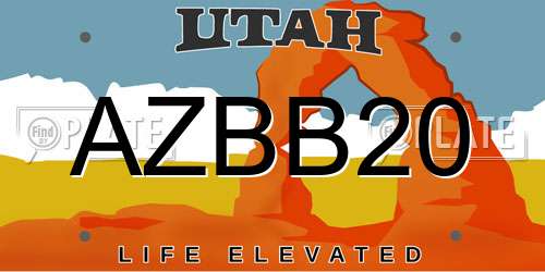 AZBB20 Utah License Plate